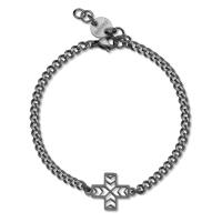 Bracciale nero con croce greca