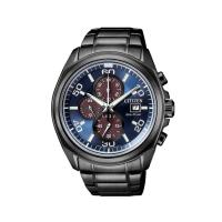 Cronografo Eco-Drive in acciaio brunito, quadrante blu