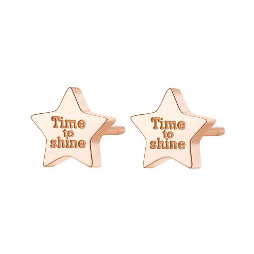 Orecchini dorati rosa serie Click a stella "Time to shine"