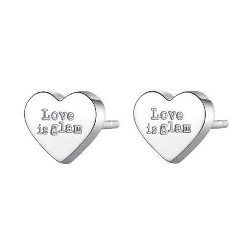 Orecchini serie Click con cuore "Love is glam"