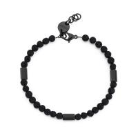 Bracciale serie Riot nero con pietra lavica