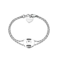 Bracciale doppio serie Be My Always con piastra circolare e cuore