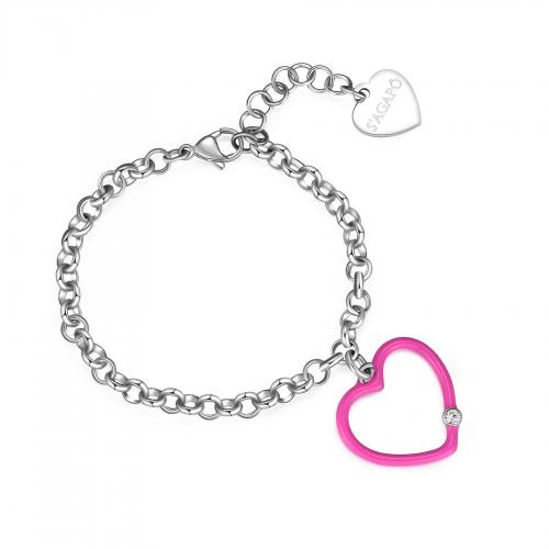 Bracciale serie Vibes con ciondolo a cuore rosa