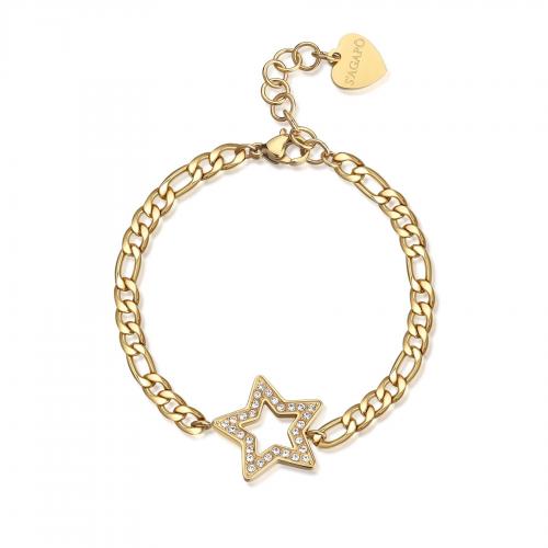 Bracciale dorato serie My Love con stella