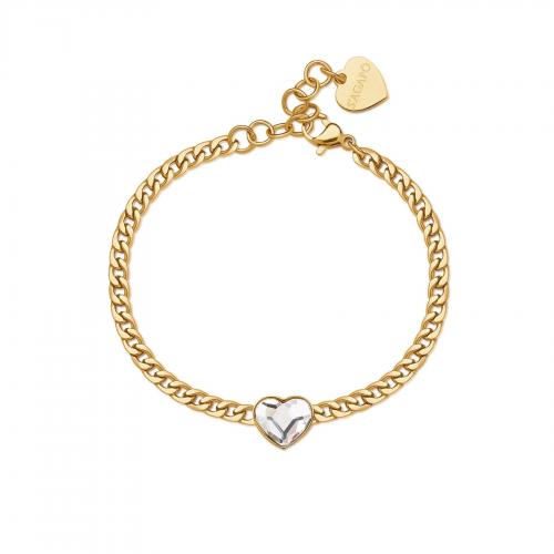 Bracciale dorato serie My Love con cuore