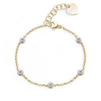 Bracciale dorato serie Luce con zirconi