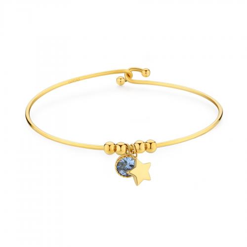 Bracciale rigido dorato serie Lucky Light con stella