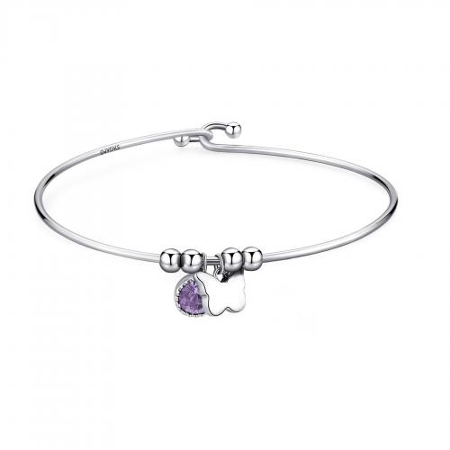 Bracciale rigido serie Lucky Light con farfalla