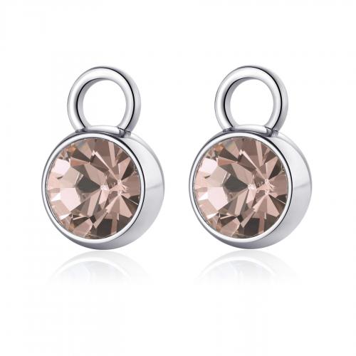 Coppia di pendenti circolari con zircone rosa Happy Ears