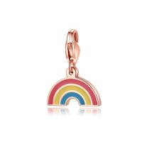 Charm dorato rosa serie Happy ad arcobaleno