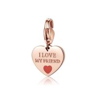 Charm dorato rosa serie Happy "I Love My Friend" a cuore