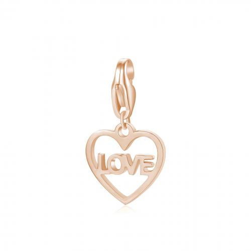 Charm rosa serie Happy a cuore "Love"