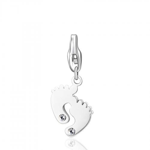 Charm serie Happy a piedini con zirconi