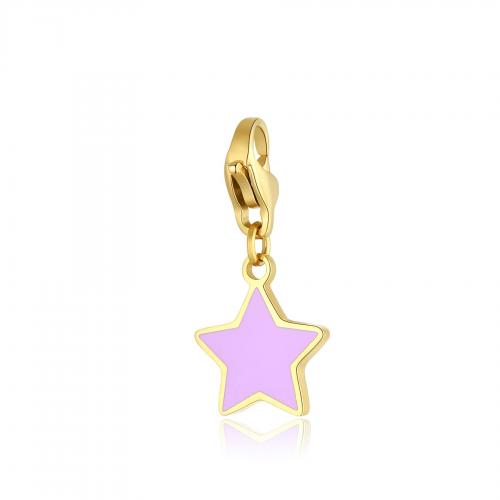 Charm dorato serie Happy a stella rosa