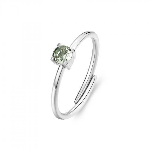 Anello serie Dazzly con cristallo verde