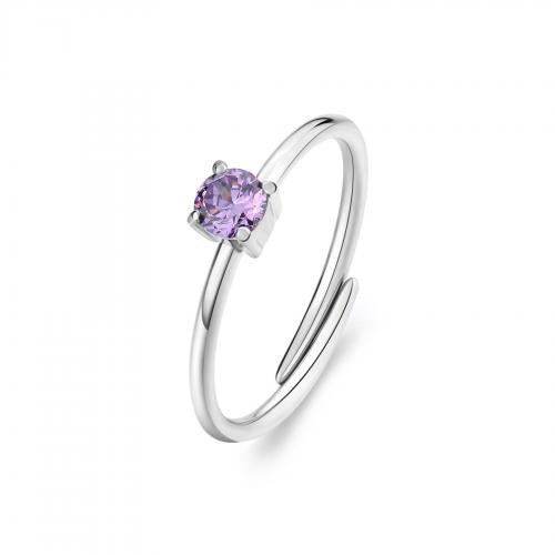 Anello serie Dazzly con cristallo lilla