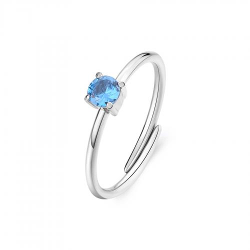 Anello serie Dazzly con cristallo blu