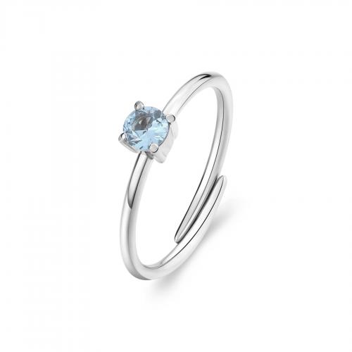 Anello serie Dazzly con cristallo azzurro