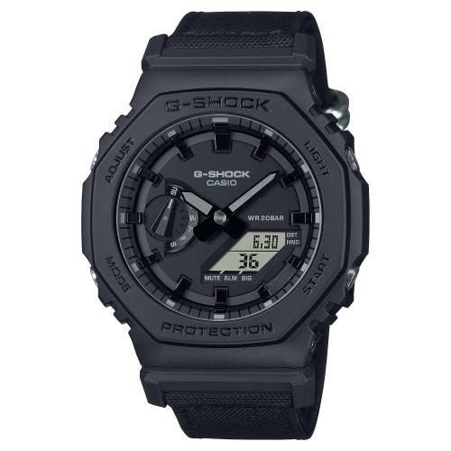 G-Shock serie GA-2100, nero, cinturino cordura