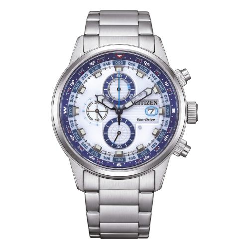 Crono Eco-Drive serie Nautic Crono, bianco/blu