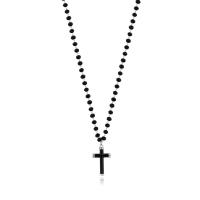 Collana serie Shrine con cristalli neri e croce