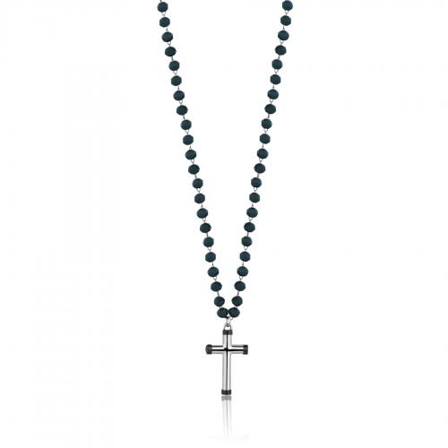 Collana serie Shrine con cristalli blu e croce