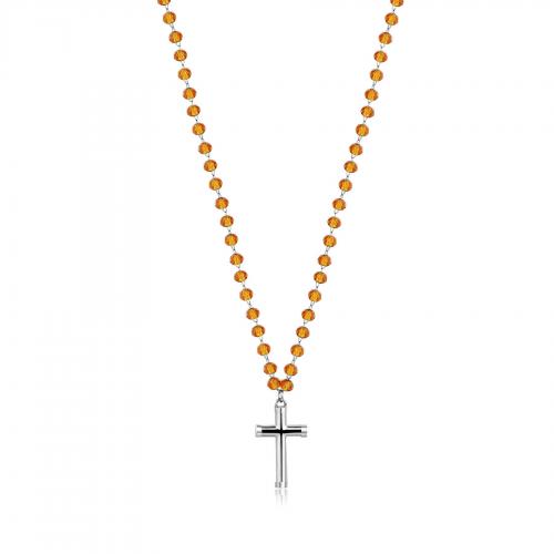 Collana serie Shrine con cristalli ambra e croce