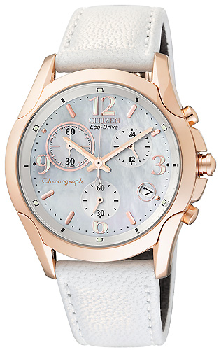 Cronografo Eco-Drive donna, quadrante bianco