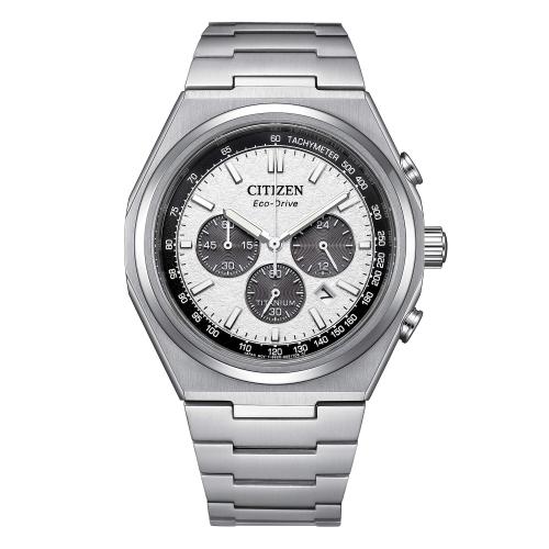 Crono Eco Drive Super Titanio, quadrante bianco