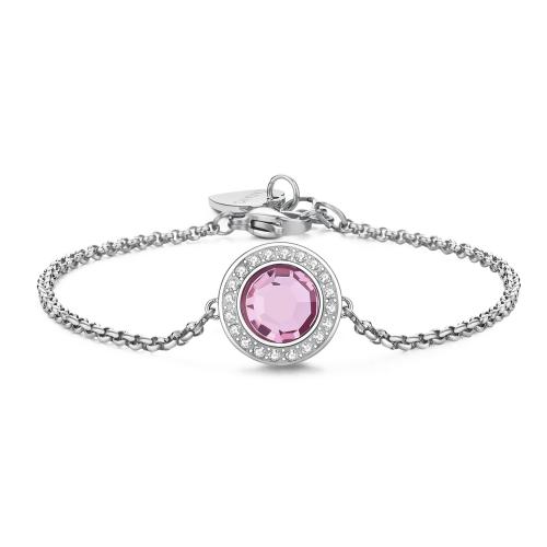 Bracciale serie Luna con cristallo rosa