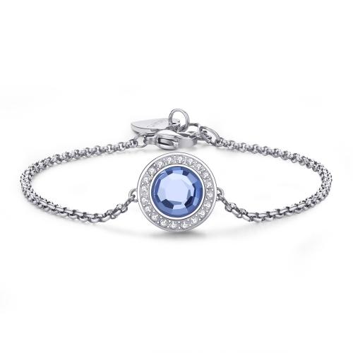 Bracciale serie Luna con cristallo azzurro