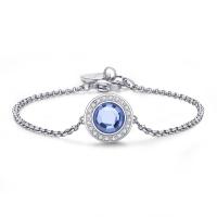 Bracciale serie Luna con cristallo azzurro