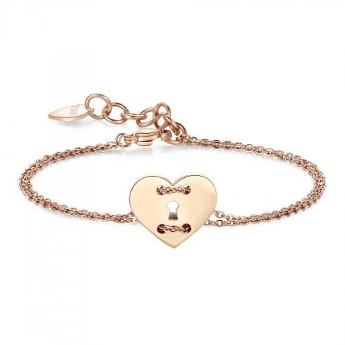 Bracciale doppio rosato serie Be My Always con cuore