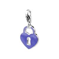 Charm serie Happy a lucchetto a cuore lilla