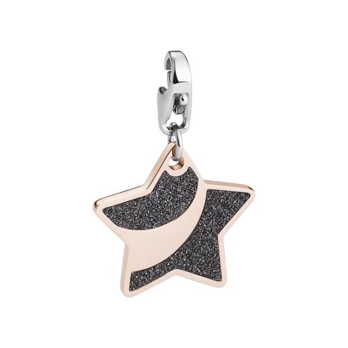 Charm serie Happy rosa glitterato a stella