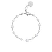 Bracciale in acciaio serie Wisdom con perle