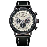 Cronografo Eco-Drive con cinturino in pelle