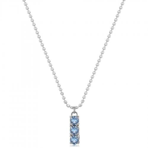 Collana trilogy serie Dazzly con cristalli azzurri