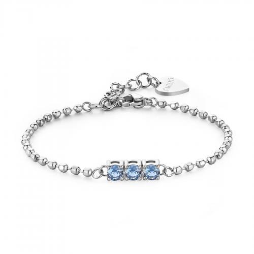 Bracciale trilogy serie Dazzly con zirconi blu