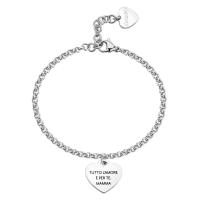 Bracciale serie Be My Family "Mom" con cuore