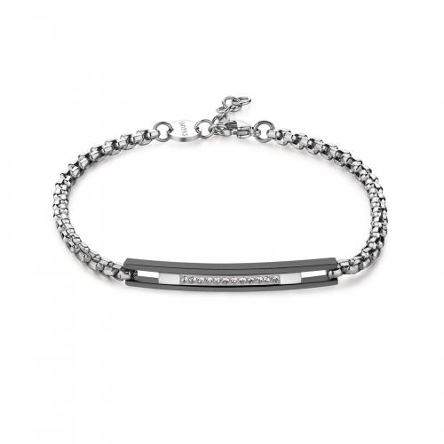 Bracciale serie Proud con piastra con zirconi