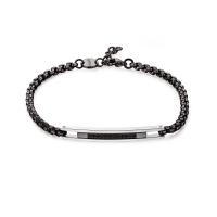 Bracciale nero serie Proud con piastra con zirconi