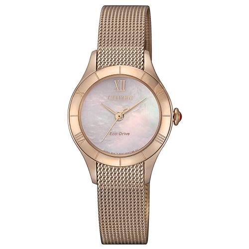 Eco-Drive rosÃ¨ solo tempo donna, bracciale maglia Milano