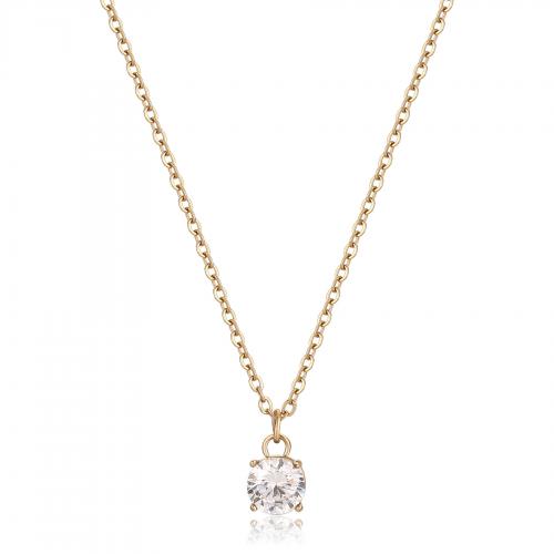 Collana dorata serie Dazzly con punto luce