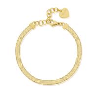 Bracciale dorato serie Chunky a maglia piatta