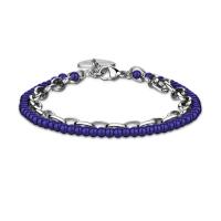 Bracciale doppio serie Happy con sferette blu