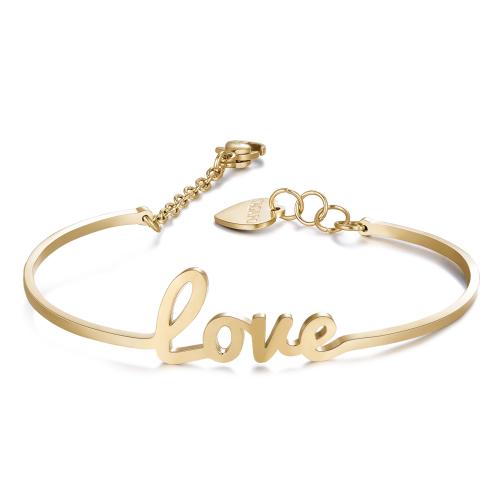 Bracciale dorato rigido serie Write "Love"