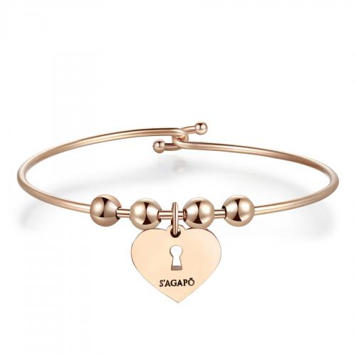 Bracciale rigido doratorosa  serie Be My Always con cuore