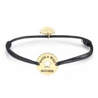 Bracciale in cordino nero serie Make a Wish 