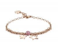 Bracciale rosa serie Haiti con stella e sferette rosa